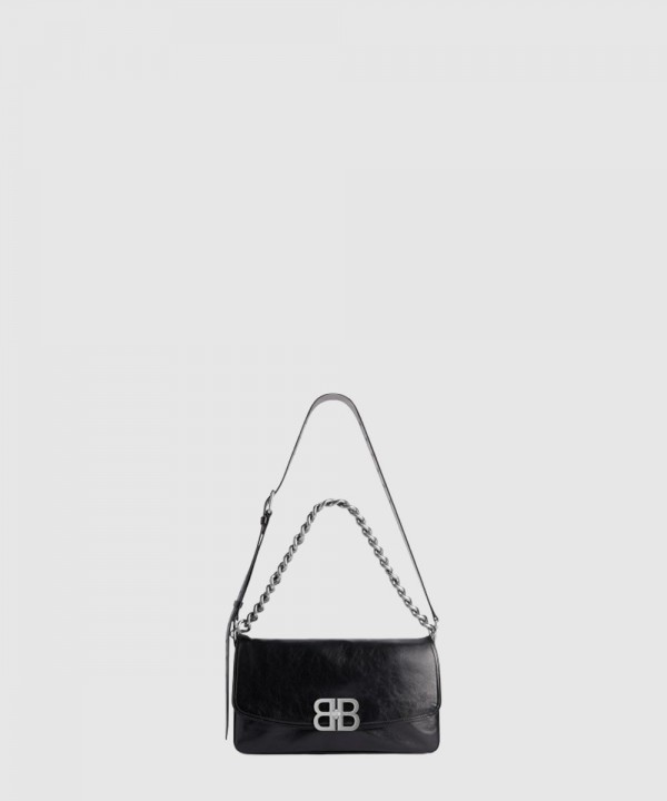 발렌시아가 BB 소프트 미디엄 플랩백 블랙 748596