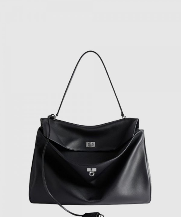 발렌시아가 로데오 라지 핸드백 블랙 실버 메탈 789744