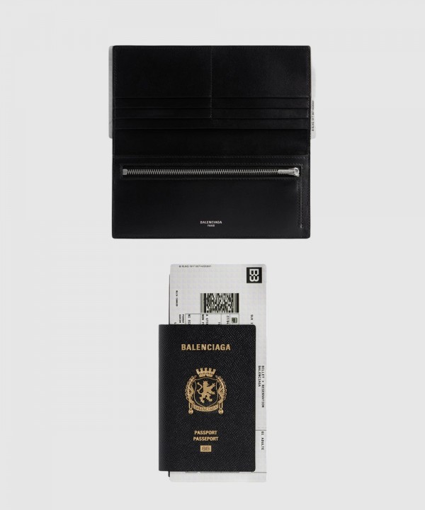 발렌시아가 패스포트 1 티켓 롱 지갑 블랙 787774